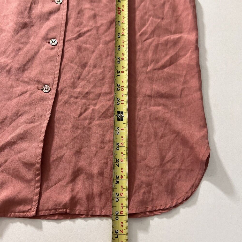 Banana Republic Safari Vintage Blouse Tunic Women’s M Silk Coral Long Sleeve - Picture 6 of 7